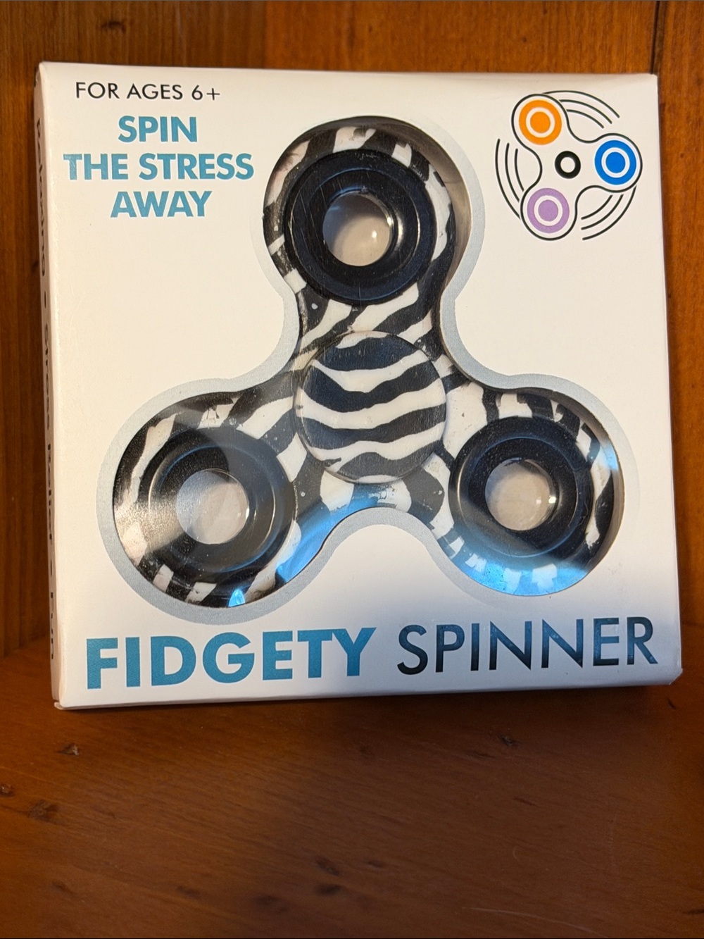 Fidgety Spinner - Black & White Zebra Pattern Fidget Toy